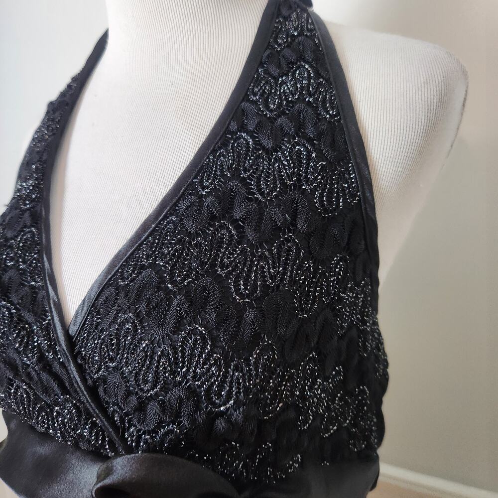 VTG Y2K Dressbarn Tank Top Sz Medium Womens Halter Black Fairy Grunge WhimsiGoth - Picture 4 of 10